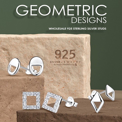 Geometrik Gümüş Stud - Yeni Tasarımlar!