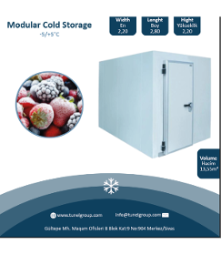 Modüler Soğuk Hava Deposu - Modüler Donuk Oda (-18/-22°C) 9,15m³